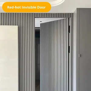 Tuôn ra ẩn vô hình hệ thống cửa với giấu bản lề gỗ rắn không thấm nước cho nội thất phòng khách hiện đại tường - Product Image 2