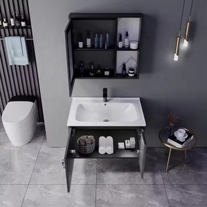 2025 nouvelle coiffeuse haut de gamme suspendue blanche grise personnalisée avec lavabo simple et miroir <span class=keywords><strong>pour</strong></span> hôtel appartement - Product Image 5