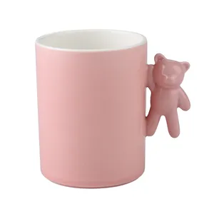 Dayanıklı kupa satılık hayvan kahve seramik kupalar ayı ile kolları