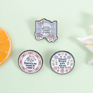 Do Not Lose This Moment Enamel Pins <strong>Small</strong> <strong>Steps</strong> Are Okay Too Motivational Flower Brooch Lapel Badge Wholesale - Product Image 2