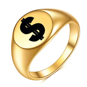 Bague en or 18 carats de style européen et américain, 12 mm, ronde, gravée au laser, forme géométrique, couronne, bijoux tendance pour femmes - Product Image 2