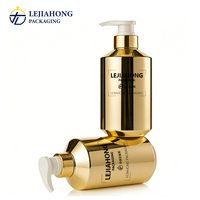 Bouteille pulvérisateur PET 500 ml personnalisée OEM ODM avec finition électroplaquée or, logo personnalisé, emballage cylindrique pour shampoing, lotion, soins de la peau