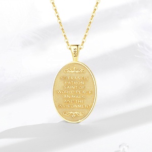 Fine Jewelry <span class=keywords><strong>Collier</strong></span> pendentif amulette en <span class=keywords><strong>argent</strong></span> sterling 925 plaqué or 18 carats pour hommes ou femmes - Product Image 4