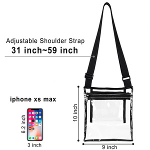 Borsa Portatile Trasparente <span class=keywords><strong>e</strong></span> Nera con Cerniera all'Ingrosso per Donna, Pochette Trasparente per Viaggi, Concerti, Sport, Spiaggia ed Eventi allo Stadio - Product Image 3