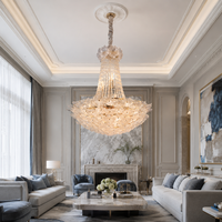 Lustre annulaire en verre floral moderne H260 1200*180, suspension LED de luxe à intensité variable pour salle à manger, villa, majlis