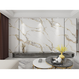 Pegatinas de pared de mármol de imitación de Pvc autoadhesivas impermeables para decoración de sala de estar y baño - Product Image 1