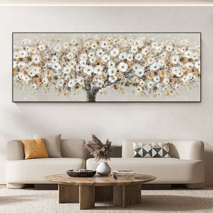 Impression sur toile d'art mural abstrait, peinture d'<span class=keywords><strong>arbre</strong></span> avec des fleurs blanches épanouies, nature morte sans cadre, encre originale imperméable - Product Image 6