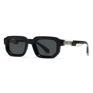 Custom Logo 2026 Vintage <b>Men</b> Women Narrow Punk Sun Glasses UV400 Small Frame <b>Square</b> <b>Sunglasses</b> - Product Image 2