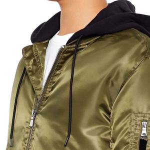 Chaqueta de Piloto para Hombre con Capucha con Cordón y Bolsillo con Cremallera, Apta para Moda Casual Diaria y Ropa Urbana - Product Image 4