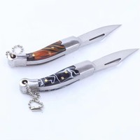 Couteau de poche pliable miniature portable en acier inoxydable durable, multifonction, porte-clés, pendentif, camping