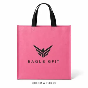 Sacs de courses portables promotionnels personnalisables avec logo imprimé, réutilisables, en tissu écologique, sacs non tissés personnalisables - Product Image 2