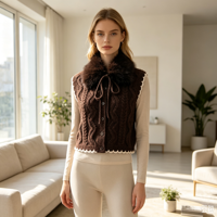 Baklava – Nouveaux Cardigans en Tricot Personnalisés pour Femmes, OEM & ODM, de Haute Qualité, en Fourrure Blanche, Pulls à Manches Longues pour Invitées