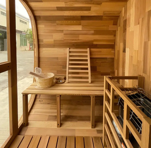 Sauna extérieur traditionnel en cèdre rouge HELIUS, prix de gros, pour 4 personnes, avec fonction vapeur sèche - Product Image 6