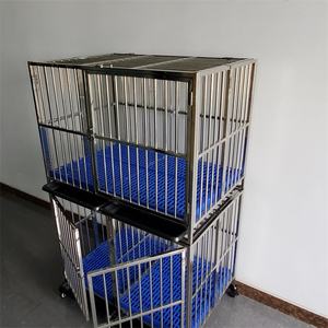<span class=keywords><strong>Cage</strong></span> en acier inoxydable pour les animaux de compagnie, de grande taille, Double couche, pliable et empilable, convient au chien - Product Image 3