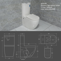 WC mural à raccordement direct certifié MWD WaterMark, chasse d'eau à décharge directe, siphon en S 100-190 mm, siphon en P 180 mm, pour hôtel