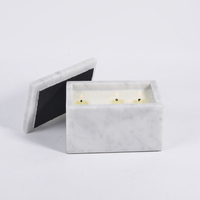 Boîte à bougie vide en marbre blanc de luxe nordique avec couvercle, pour la maison, l'hôtel, la décoration religieuse, récipient à bougie en marbre