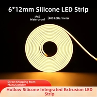 Bande lumineuse LED COB à émission latérale en silicone, étanche IP67, 24V 2700K CRI90, éclairage paysager extérieur pour jardin, ruban OEM