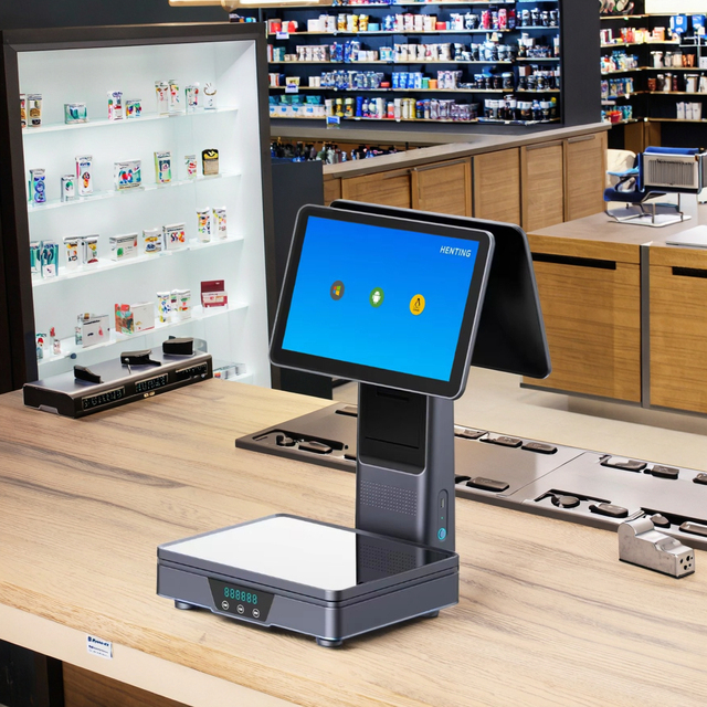Advanced Dual Screen POS System with Dual Printer AI Product Recognition & Auto Weight Calculation