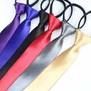 Hot new popular black zipper tie men zip cravatte poliestere nero rosso stock cheap 5cm business poliestere zipper tie