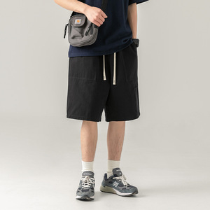 <span class=keywords><strong>Gelan</strong></span> Pantalon cargo décontracté pour homme Short d'été cinq quarts avec impression personnalisée en coton Motif solide Coupe ample - Product Image 4