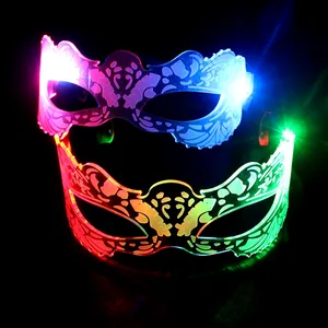 Hstyle LED Masquerade Mask Light up Luminous Visor Glasses Glow in the Dark Vintage Cool Glasses Futuristic Anime LED Glasses