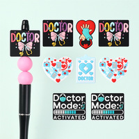 Perles focales en silicone de série de Noël 3d de conception populaire pour les perles de collier de bricolage et le stylo faisant le style de charme lâche
