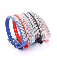 Simulatie Leer Hond Keten Netto Diamond Bow Tie Shiny Rhinestone Huisdier Kraag