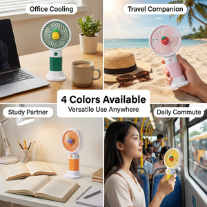 2026 定制迷你有刷电机塑料轻便便携式手持风扇可充电电池英文户外使用散装 - Product Image 6
