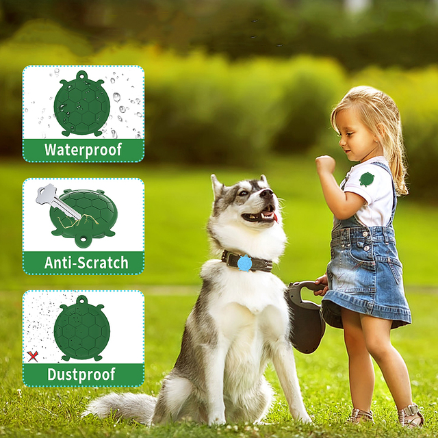 For AirTag Accessories Protective Case Pin Holder, Cute Turtle Air Tag Tracker Cover Case for Kids Clothes/Pet Collar/Backpack