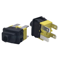 Interrupteur à bouton-poussoir 16A250VAC T125 15*21mm avec voyant orange PS5-210 ON-OFF à verrouillage automatique, noir, pour borne de 4,7 mm