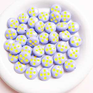 Perles acryliques de chaîne de téléphone portable pour bricolage, palette de couleurs rondes et plates, perles en vrac pour des conceptions créatives - Product Image 3