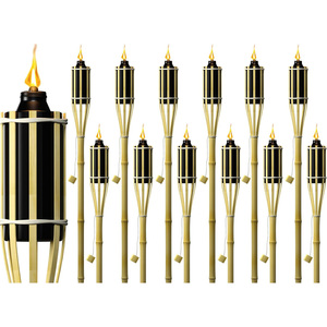 Lampes <span class=keywords><strong>à</strong></span> <span class=keywords><strong>huile</strong></span> en bambou, 4 pieds de haut, <span class=keywords><strong>pour</strong></span> l'extérieur, écologiques, durables, parfaites <span class=keywords><strong>pour</strong></span> les fêtes, le camping, la décoration, l'utilisation en soirée en plein air - Product Image 1