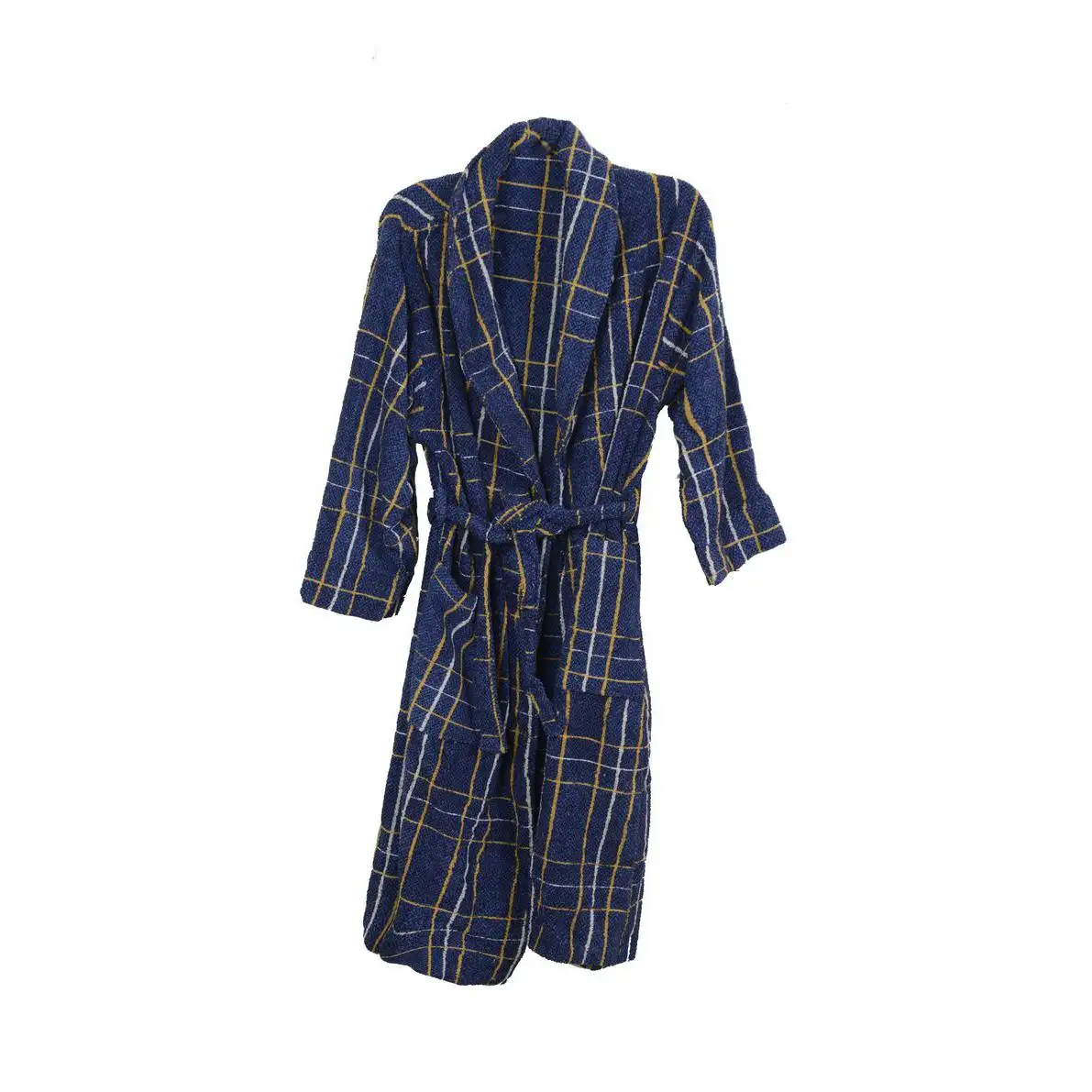 New model 2023 quick-drying custom logo extra long robe checked coral fleece bathrobes