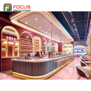 Freestanding Coffee Display Cabinet Illuminated Bean <b>Shelf</b> <b>Walnut</b> Base Cafe Cabinet - Product Image 4