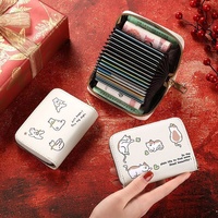 Porte-cartes d'identité anti-vol motif chat de dessin animé, étui pour cartes bancaires et de crédit, porte-cartes de visite, pochette à monnaie, portefeuille, sac organisateur, sac à main