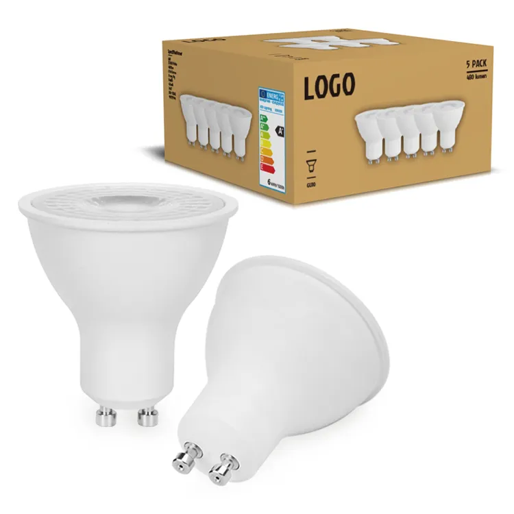 2/5/6/10 Pack LED GU10 Glühlampe 120V 230V 5W 7W Dimmbare 12V MR16 mit langlebiger Lebensdauer CE ERP kunden spezifische LED GU10 Lampe