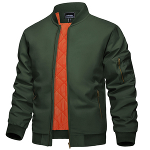 Moins cher 100% Polyester <span class=keywords><strong>homme</strong></span> <span class=keywords><strong>hiver</strong></span> Bomber coupe-vent veste avec poches zippées vêtements de travail imperméable épais manteaux - Product Image 2