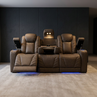 Ensemble de canapés modulaires électriques inclinables en velours de luxe moderne à 3 places pour salon