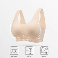 Sujetador sin aros sin costuras de alta calidad, cobertura completa personalizada para mujer, Push up, sin correas ajustables, cómodo Sujetador deportivo acolchado