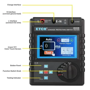 VLUUKE ETCR8600B Testeur de fuite de courant haute précision classe 0.2 IP67 Détecteur de disjoncteur de circuit de terre - Product Image 2