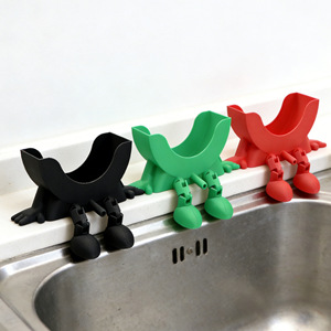 Support de rangement ovale en PP pour éponge suspendue, égouttoir de style moderne pour évier de cuisine - Product Image 2