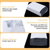 Sacs en papier kraft personnalisés avec doublure en aluminium, résistants à la graisse, à la chaleur et à l'huile, pour l'emballage alimentaire, le déjeuner, le barbecue et les biscuits