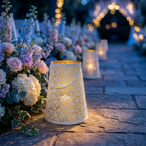 Support de bougie votive en fer blanc fait main, élégant, sans plomb, durable, avec découpe personnalisée pour la maison, les restaurants et les événements de mariage - Vente en gros - Product Image 2