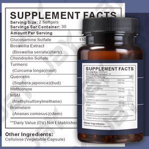 Kapsul Glukosamin Kondroitin MSM JBY OEM/ODM - Dukungan Kesehatan Sendi & Imunitas 60 <span class=keywords><strong>softgel</strong></span> - Product Image 2