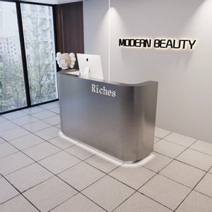 Mostrador de Recepción de Acero Inoxidable Personalizado en Oferta, Mostrador de Caja Pequeño para Tienda, Mostrador Simple para Barbería, Salón de Belleza - Product Image 6