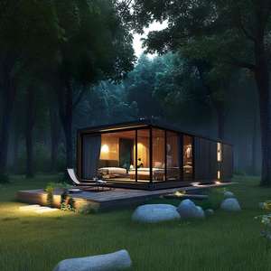 Casas modulares modernas prefabricadas de acero ligero-Retiros de vacaciones de lujo en <span class=keywords><strong>el</strong></span> bosque Glamping - Product Image 1