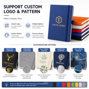 Carnet de notes en cuir PU personnalisé A5 A6 avec sangle élastique, journal imprimé avec logo de marque, bloc-notes, carnet de notes en gros - Product Image 4