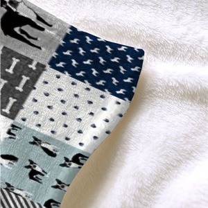 Dog Plaid Stitching Print Flannel Blanket, Soft Warm <b>Throw</b> Blanket Nap Blanket <b>for</b> <b>Couch</b> Multi-purpose Gift All Season/ - Product Image 6