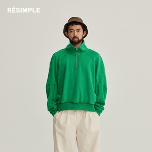 Sudadera de invierno corta holgada de gama alta, sin género, cuello de gama alta, patrón sólido, impresión Digital, Material de poliéster/algodón - Product Image 1