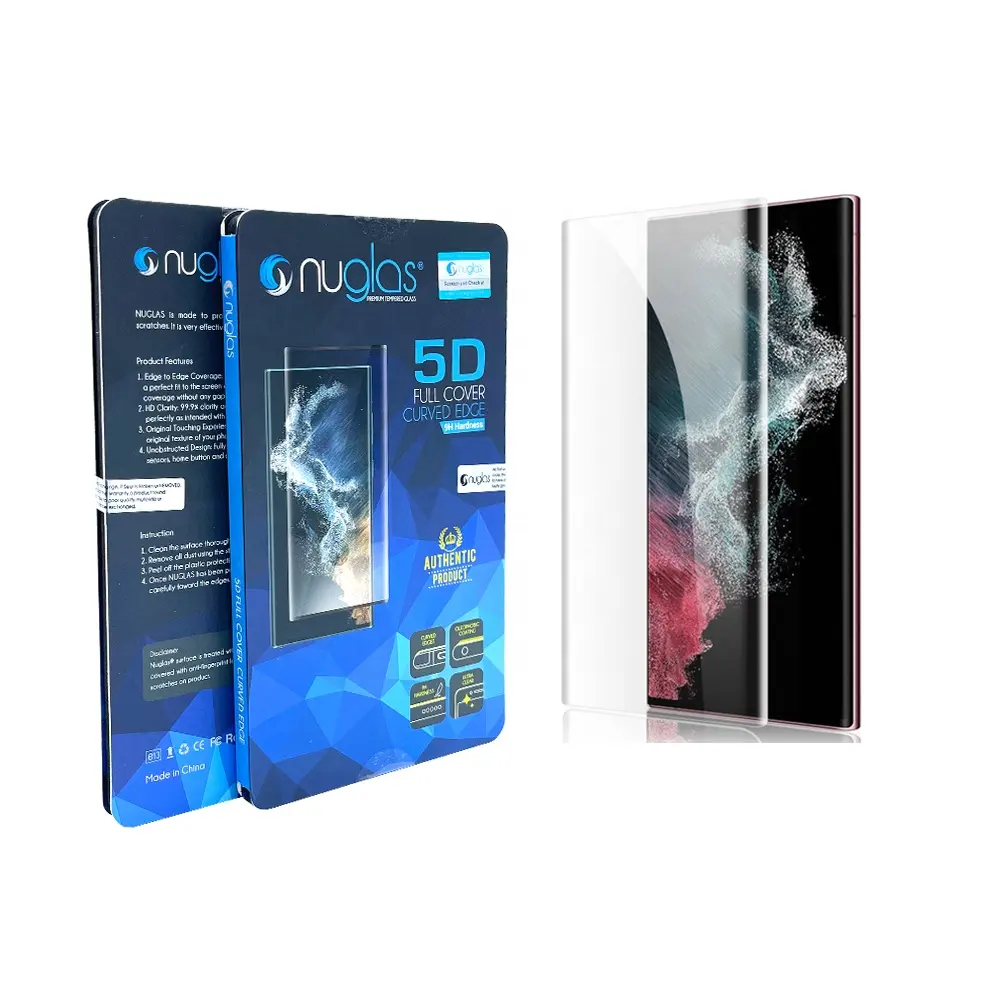 5D Wholesale Custom Package Full Coverage Glass Screen Protector For Samsung S23 Ultra